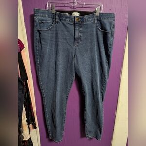 115. Ava & Viv Mid Rise Skinny Medium Wash Stretch Waist Jeans 20 2X